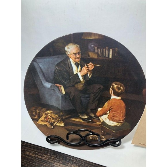 Norman Rockwell “The Tycoon” Certificate Of Authenticity Plate - Picture 1 of 4